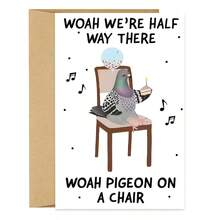 1张趣味鸽子生日贺卡，附信封，创意贺卡，送给最好的兄弟姐妹和朋友 - 多色 - 查看 10