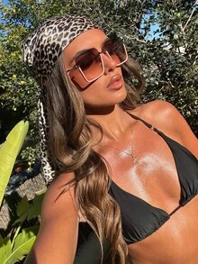 1pc Women's 90CM Fashion Scarf With Leopard Print, Satin Square Bandana Headscarf, Spring/Summer - Nhiều màu - Xem 2