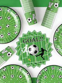 40pcs/Set Football Theme Party Tableware Set Includes Paper Plates, Paper Cups And Napkins, Suitable For Football Theme Party - Multicolor - View 5
