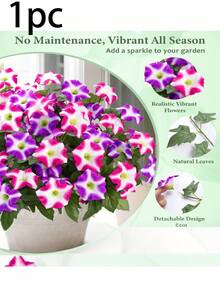 1pc/3pcs Artificial Dwarf Poinsettia Potted Plant, Fade-Resistant, UV-Resistant, Realistic Appearance, Suitable For Outdoor Planters, Front Doors, Gardens, Patios, Balconies, Home Decor, And Outdoor Garden Decoration - Red Lotus - View 9