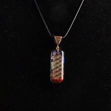 1pc 7 Chakra Healing Resin Crystal Natural Stone Adjustable Pendant Necklace, Spiritual Yoga Gift For Women & Girls - Necklace - View 4