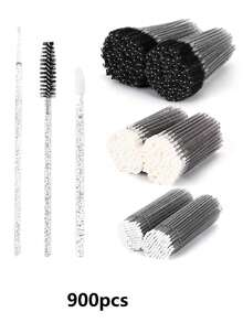Bộ dụng cụ nối mi dùng một lần, kèm cọ trang điểm siêu nhỏ, bao gồm cọ chải mi, cọ môi, đầu cọ mascara, bộ dụng cụ làm đẹp nối mi (Màu đen)_ Làm đẹp & Chăm sóc cá nhân 100/300/450 chiếc - Nhiều màu - Xem 16