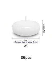 12/24支装漂浮蜡烛，2英寸白色无烟石蜡漂浮蜡烛，散装漂浮蜡烛，适用于桌面装饰、圆柱形花瓶、婚礼、复活节派对、春季派对、泳池、节日装饰 - 白色 - 查看 18