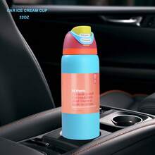 O-Wal-A Blue Ribbon Water Glass Vacuum Flask With Straw 24oz/32oz,Can Be Used For Outdoor Sports, Heat Preservation Time Cold And Hot Water Can Be Insulated, Frozen Drinks, Beautiful Appearance, Exquisite Workmanship, Suitable For Camping, Work, Indoor Use. - 藍色 - 查看 6