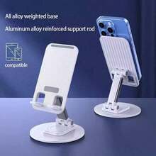 1个铝合金旋转桌面手机/平板电脑支架 - 黑色 - 查看 4