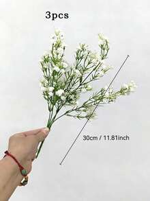 1/3支装 11.8英寸人造满天星花束，人造满天星花，人造花，户外花园生日派对家居装饰婚礼新娘花束，婚礼，家居，餐厅，卧室装饰，节日，生日派对，户外花园装饰，情人节，毕业礼物，墙面装饰，春季装饰，返校季，母亲节礼物 - 滿天星-白色 - 查看 9