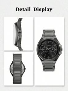 FOSSIL 不锈钢日常通勤必备腕表，简约时尚，BQ2609 - 黑色 - 查看 6