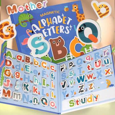 Children's Magnetic Letter Learning Book With Magnetic Stickers, English Early Education Toy, Parent-Child Interactive Educational Book