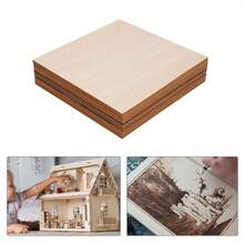SENDERPICK 30PCS Rectangle Blank Wooden Board For Wood DIY Home Decor Basswood Sheets - Log Color - View 7