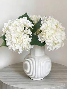 [Cantidad] Piezas/Set Ramo de flores de hortensias artificiales de 23 cm, tallos de flores de hortensias falsas, adecuado para centro de mesa de boda, decoración del hogar (Blanco) - Multicolor - Ver 3