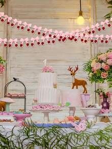 12 pièces Décorations de fête cerise rose, guirlande de nœuds cerise rose, ornements suspendus DIY, pour décoration de chambre rose Saint-Valentin, anniversaire, enterrement de vie de jeune fille, mariage, anniversaire de mariage, fiançailles/demande en mariage, fournitures de fête, décorations de fête romantiques - Multicolore - Voir 4