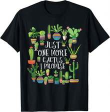 Just One More Cactus  Plant Lover Cacti Shirt Cactus Unisex T-Shirt - 黑色 - 查看 1