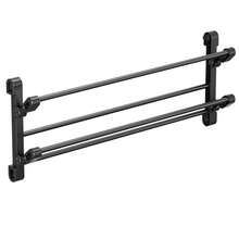 Wall-Mounted Shoe Rack, No Drilling Required, Double-Layer Bathroom/Toilet Shoe Storage Rack With Drainage Function, Space-Saving Folding Design - Black - View 2
