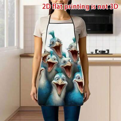 1 chiếc tạp dề in hình chim xanh kêu la ngộ nghĩnh, thiết kế đàn chim lông xanh miệng rộng, tạp dề nấu ăn bền chắc, phù hợp cho thợ làm bánh, thợ trang trí bánh, người đam mê nướng thịt, người làm vườn, thợ sơn, thợ làm móng - Món quà hoàn hảo cho gia đình và đầu bếp chuyên nghiệp.