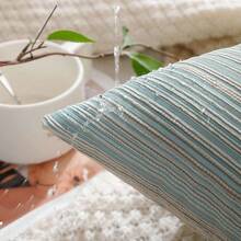 Outdoor Waterproof Throw Pillow Covers 22x22 Set Of 2 Decorative Outside Patio Furniture Cushion Cases Decor For Garden Bench Porch Couch Tent Chair Stripe Blue - Màu xanh dương, kích thước 22 inch x 22 inch (Bộ 2 cái) - Xem 5