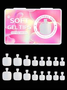 420片/盒 哑光软质假指甲 全覆盖 透明 杏仁形 短款 锥形 方形 圆形 椭圆形 胶囊形 按压式指甲 DIY美甲用品 - 查看 22