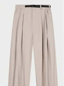 CAMEL CROWN Quần dài nữ kiểu dáng thường ngày, unisex, dáng rộng, đa năng, mềm mại, cạp cao, ống rộng. - tro nấm cục - Xem 3
