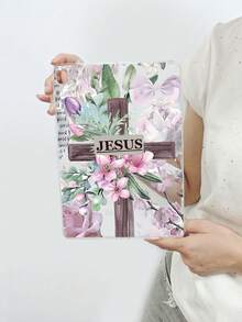 1个耶稣十字架和花卉图案透明防震保护壳，宗教信仰风格，兼容iPad - 無色 - 查看 13