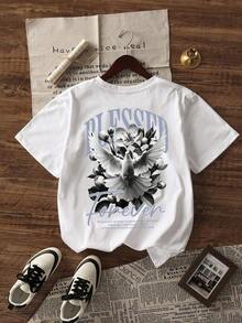 Men's Simple And Versatile Graphic Print Short Sleeve T-Shirt - 布蘭克 2 - 查看 6