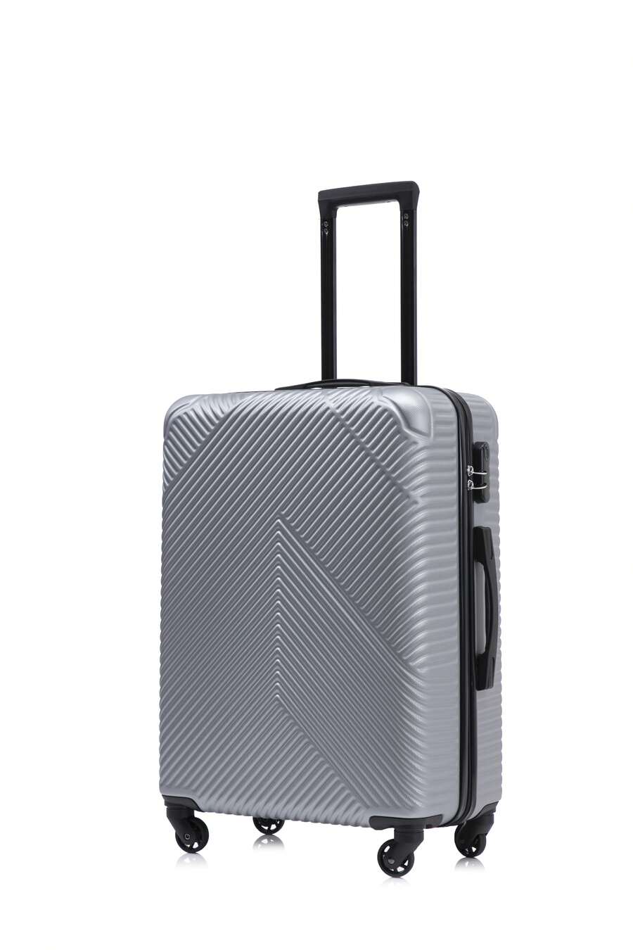 YSTYLE Ultra-Light And Spacious Hardside Trolley Suitcase, Side Combination Lock With TSA, 4 Wheels For Easy Transport - Silver - View 1