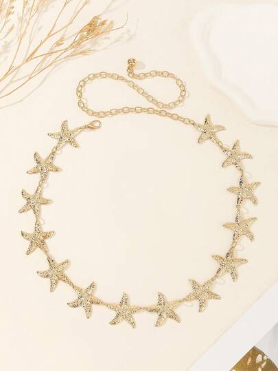 1pc Women's Summer Beach Waist Chain/Gold Waist Belt, Millennium Accessories Waist Chain, Pants Chain, Multi-Layer Sun & Moon Chain Waist Belt, Beach Dress Body Chain, Metal Waist Chain, Boho Waist Beads Pants Chain, Silver Waist Chain, Body Jewelry, Gothic Style Accessories, Western Style Gold Chain Waist Belt, Daily Commute Waist Sash Dress Accessory, Suitable For Daily Gatherings And Vacation Wear