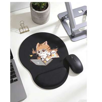 Ergonomic Wrist Support Mouse Pad With Cute Cat Pattern Design,Ergonomic Eva Wrist Support Cushion,Non-Slip Memory Foam Mouse Pad,Comfortable Non-Slip Base, Comfortable Mouse Pad With A Smooth Wrist Support,Comfortable Skin-Friendly Desk Rest,Desktop Protector,Suitable For Gaming, Office,Computers, Laptops,Home Use,Graduation Season Souvenir,Perfect Gift For Valentine's Day, Mother's Day,Back To School,Spring