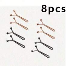 8个可调节夹式头带扣，无钉腰部固定夹，隐形防漏夹，多功能围巾头带收紧工具，可用于收紧袖口、领口、腰带、裤腿 - 彩色 - 查看 26