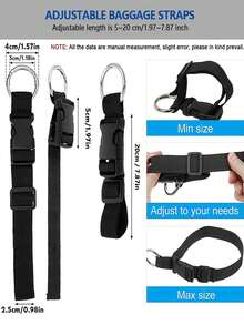 2pcs Anti-Theft Luggage Straps, Multipurpose Fixing Clips, Suitable For Securing Clothes/Bottles/Bags, Can Be Used To Connect Suitcases, Hands-Free, Suitable For Outdoor Activities And Travel, Unisex Student Backpack Accessories - Multicolor - View 5