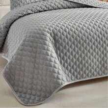 1 buah Sprei Kasur Berukuran Besar, Ringan, Lembut, dan Berlapis, Selimut Tipis untuk Kasur Ganda, Perlengkapan Tidur Sepanjang Musim untuk Musim Semi dan Musim Panas - Light Grey - View 5