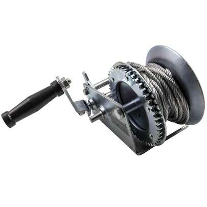 Hand Winch Heavy Duty Hand Crank 3500 Lbs 33 Ft Steel Cable For Boat ATV RV