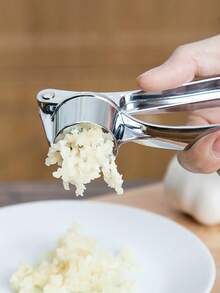 蒜蓉压榨器、蒜蓉捣碎器、蒜蓉夹、多功能手动拉式蒜蓉压榨器，母亲节礼物 - 彩色 - 查看 4