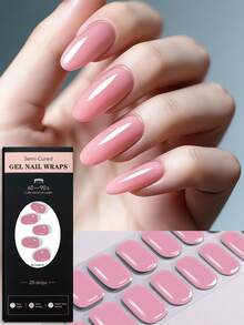 Showyboo Semi-Cured Gel Nail Stickers 20pcs, Translucent Soft Solid Color Design, Protects Natural Nails, UV Lamp Required, Versatile For All Seasons, Suitable For Home Leisure, Wedding Looks, Weekend Gatherings And Vacations - Multicolor - View 13