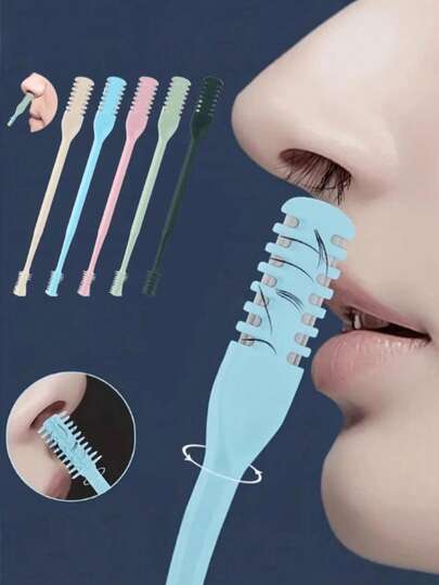 二合一手动鼻毛修剪器 - 360°旋转，双头鼻毛剪，男女通用，易于使用，精准便携，修剪体验舒适，轻松修剪难以触及的鼻毛，鼻毛修剪器，鼻毛去除器，鼻毛剃刀，脱毛器，鼻毛钳