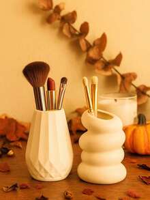 波浪气泡几何美学化妆刷架，化妆品收纳盒，梳妆台整理架，适用于梳妆台、浴室柜、办公室、卧室，口红笔筒，化妆工具展示架，女士及女孩适用 - 彩色 - 查看 2