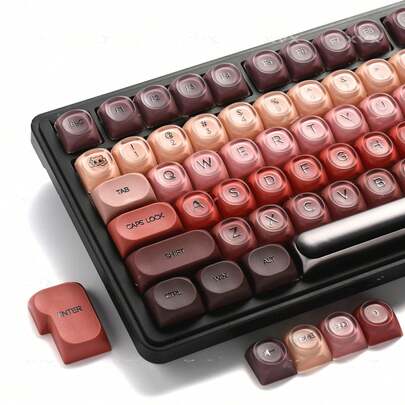 Teclas con retroiluminación burdeos, Woting 138 teclas sublimadas, teclas personalizadas para teclado mecánico compatibles con 104/98/87/75/68/61 teclas, teclas personalizadas DIY para teclado, adecuadas como regalo para amigos, teclas personalizadas, teclas para teclado mecánico, teclas de material PBT, conjunto de teclas con tema personalizado, teclas personalizadas para interruptores Cherry, teclas de juego