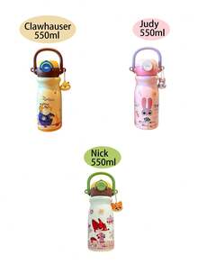 迪士尼疯狂动物城 550ml 真空保温杯,朱迪·霍普斯和尼克·王尔德豹纹图案,316 不锈钢内胆,304 不锈钢外胆,吸管/直饮双用设计,持久保温,防漏密封,一键开盖,配有挂绳方便携带,精致 3D 卡通印花,耐刮耐用,易于清洁,适合居家、办公、户外旅行,是送给卡通迷、动漫爱好者、家人、朋友和同事的绝佳礼物。 - 彩色 - 查看 4