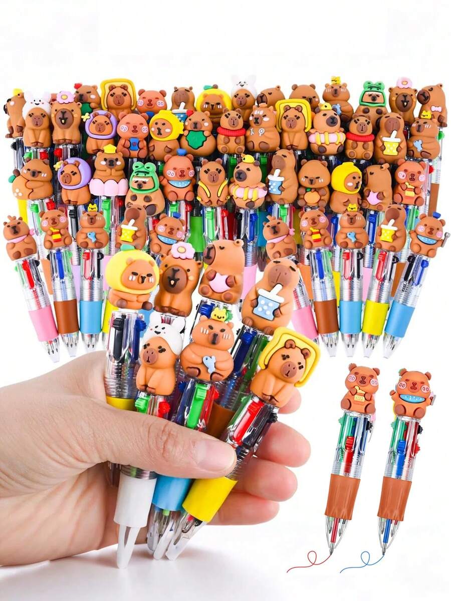 Bộ 24/12 bút bi 4 màu hình chuột lang nước, quà tặng theo chủ đề tiệc tùng, bộ sưu tập bút nhiều màu, bút bi tự động 4 trong 1 hình hoạt hình dễ thương, bút bi hình chuột lang nước - Lý tưởng cho các bữa tiệc ngày lễ, mùa tốt nghiệp, phần thưởng ở trường và quà tặng sinh nhật. - Nhiều màu - Xem 1