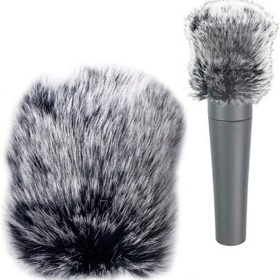 适用于 S M 58 的麦克风毛绒防风罩 - 定制防喷罩/防风罩/防风罩，适用于 S M-58 心形指向性动圈乐器麦克风
