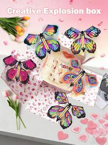 1 Bộ/5 Hộp Quà Bất Ngờ Hình Bướm Nhảy Múa - Hộp quà chủ đề bướm, thích hợp cho tiệc sinh nhật, ngày lễ, lễ tốt nghiệp, tiệc theo chủ đề, kỷ niệm ngày cưới và các dịp khác. - Nhiều màu - Xem 6