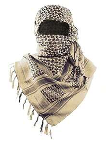 1pc European & American New Autumn/Winter Desert Style Scarf Men, Motorcycle Riding Arabic Headscarf, Soft & Warm Outdoor Style - Màu be, 1 cái - Xem 12