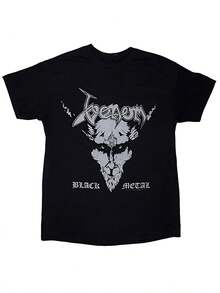 Camiseta de hombre de algodón  color negro con estampado gráfico moderno y diseño llamativo, estilo casual y cómodo para uso diario o para combinar con outfits urbanos - Negro - Ver 6