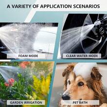 High Pressure Washing Water Gun With Foam Bottle Portable Multi Function Adjustable Thickened Rod Sprayer 3/ 4" And 1/ 2" Quick Connect Adapter For Cleaning Tools High Water Pressure Suitable For Washing Courtyard Cleaning - Car Washing Gun With Foam Bottle - View 4