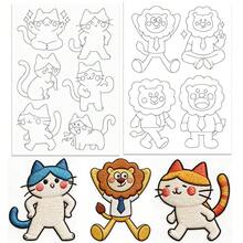 Water Soluble Embroidery Patterns Stabilizers - Pre-Printed Funny Cat, Lion, Pig & Duck Designs - Stick & Stitch Embroidery Paper For Hand Sewing Lovers - A255 - View 5