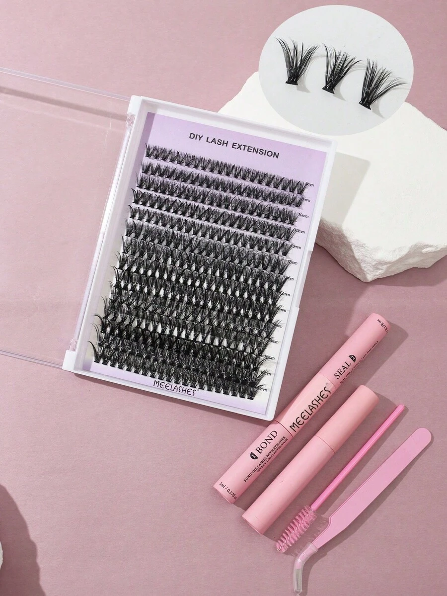 40pcs False Eyelashes Set, Natural Individual Lash Clusters For Beginners With Hot Glue, DIY Segmented Lashes Tool Kit, Eyelashes, False Lashes