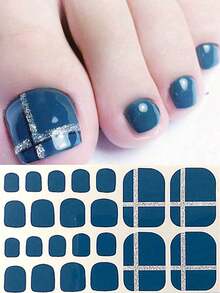 Pegatinas para arte de uñas de los pies, diseños de corazones y patrones geométricos de dibujos animados, purpurina multicolor, diseño mixto versátil, fácil aplicación con raspador - Multicolor - Ver 22