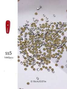 1440顆透明尖底水鑽 3D鑽石 疊加鑽飾 DIY美甲水鑽 美甲用品 美甲產品 美甲裝飾配件 美甲飾品 - 彩色 - 查看 3