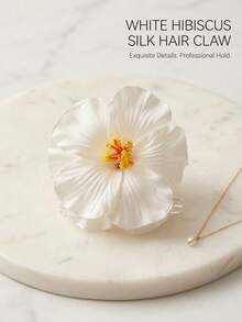Fermaglio per capelli con orchidea tropicale arancione grande, accessorio estivo da spiaggia realistico e oversize, fermaglio per capelli stile bohémien con orchidea Phalaenopsis per donne - Arancione - Visualizzare 10