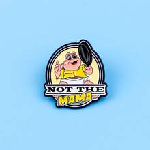 Ghim cài áo in hình động vật hài hước "Không phải mẹ!" - Hình ảnh quái vật hoạt hình, khủng long, phụ kiện trang sức thời trang, quà tặng. - màu đen - Xem 5