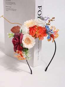 1 chiếc băng đô cài tóc hình hoa hồng 3D sống động như thật - Nhiều màu - Xem 2