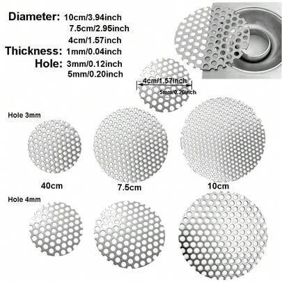 Stainless Steel Round Shower Drain Hair Catcher, Bathroom Kitchen Drain Filter Net Cover Stopper